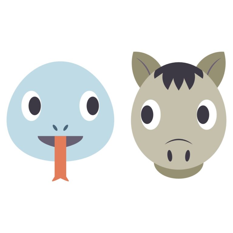 へびと馬のイラスト